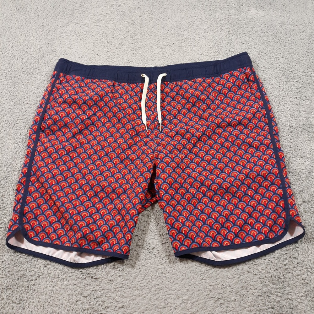 Fair Harbor Shorts Mens L Red Elastic Waist Lined Athletic Gym Beach Workout